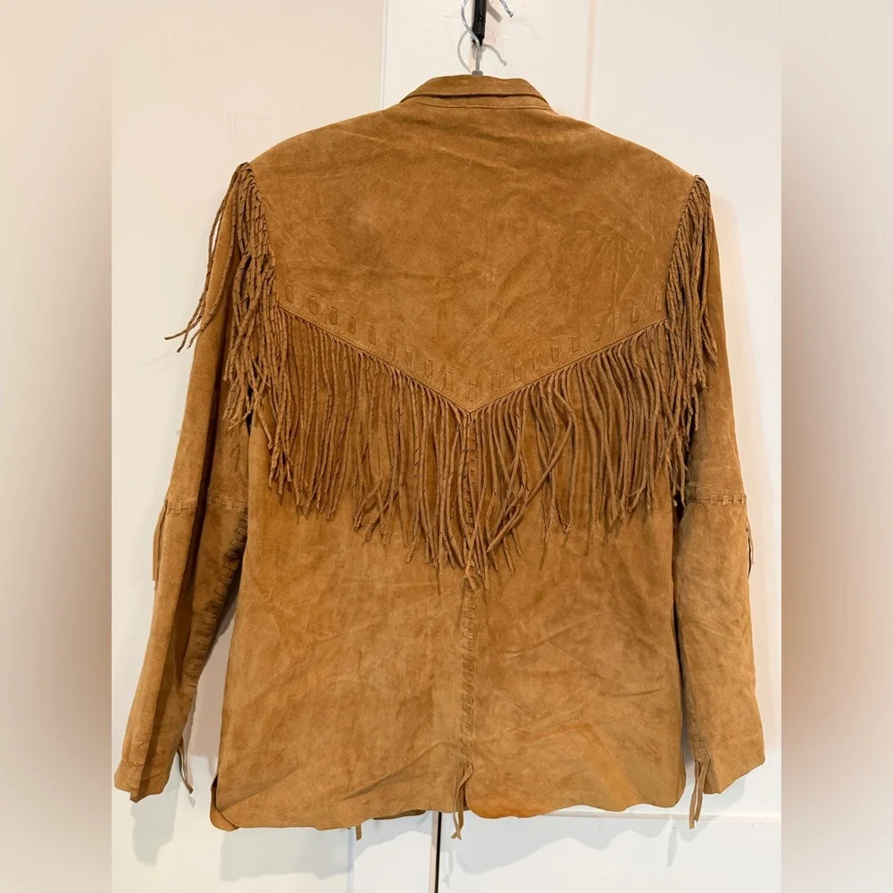 SCULLY‎ Leather Brown Suede Fringe Jacket Size Large